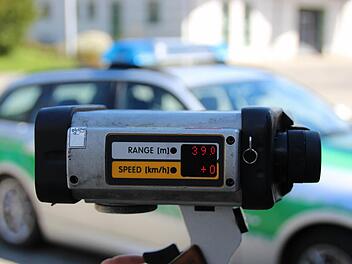 Die Laserpistole der Polizeidienststelle Bad Kissingen kommt zum Blitzmarathon am Donnerstag verstärkt zum Einsatz. Foto: Benedikt Borst