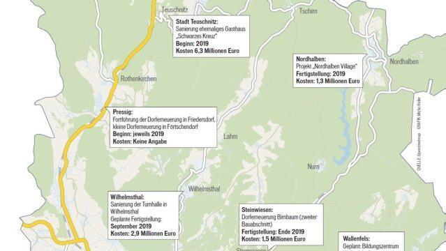 Das jeweils größte Großprojekt der Städte und Gemeinden im Kreis Kroanch. Grafik: Micho Haller