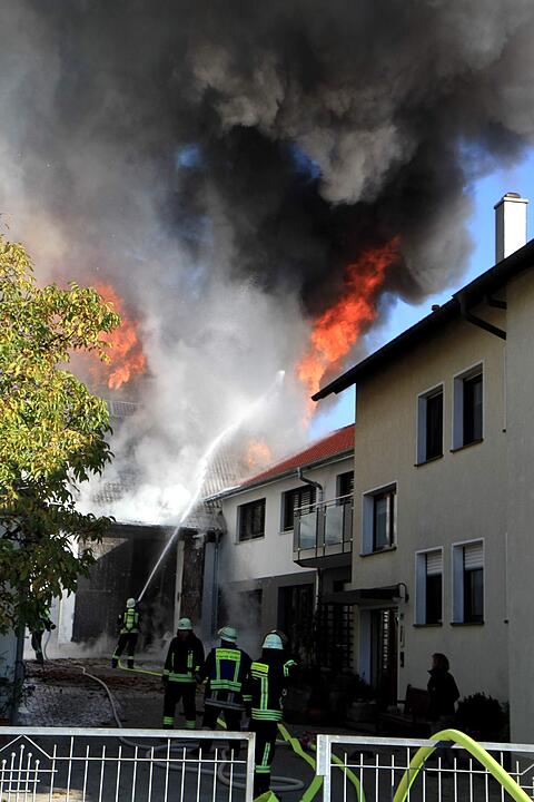Brand in Schweinestall in Herzogenaurach