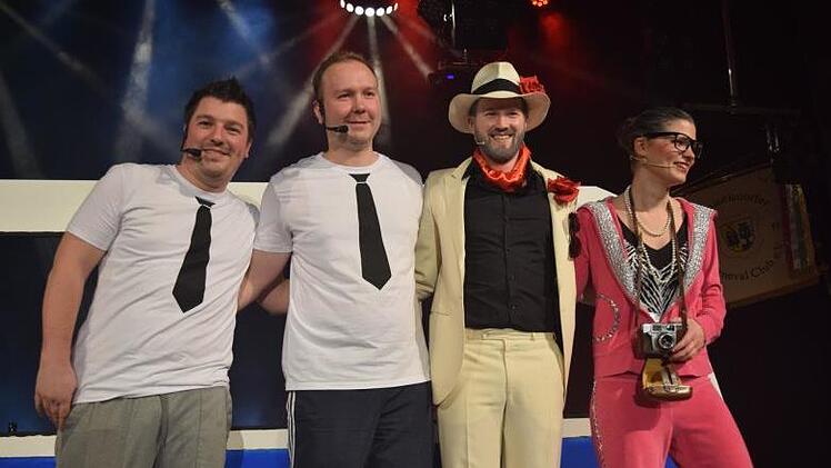 Die Memmelsdorfer Mafia im Schlussbild (v. l. Florian Nickoleit, Thomas Müller, Christopher Müller und Anna Nickoleit)