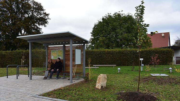 Das Bushäuschen ist neu, aber der Bus hält dort nicht. Foto: Petra Malbrich