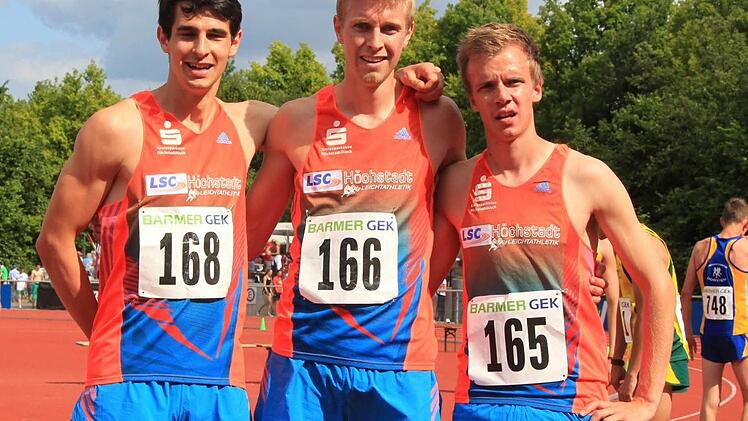 Marco Kürzdörfer, Tobias Budde und Bastian Grau (von links) holten bei der U23-DM Bronze über 3x1000 Meter.
