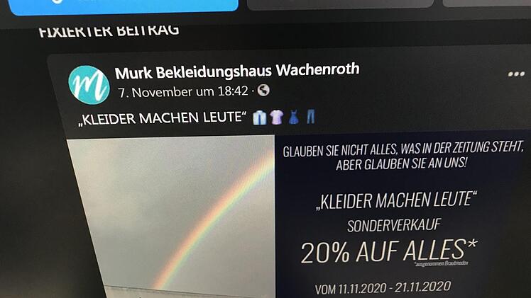 Mit dieser Anzeige scheint Murk auf den Artikel im Fränkischen Tag reagiert zu haben.  Foto: Screenshot mb