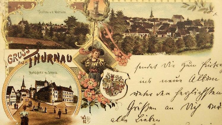 Ein Gruß aus Thurnau. Ein Mehrbildkarte,  die verschiedene Thurnauer Motive zeigt.