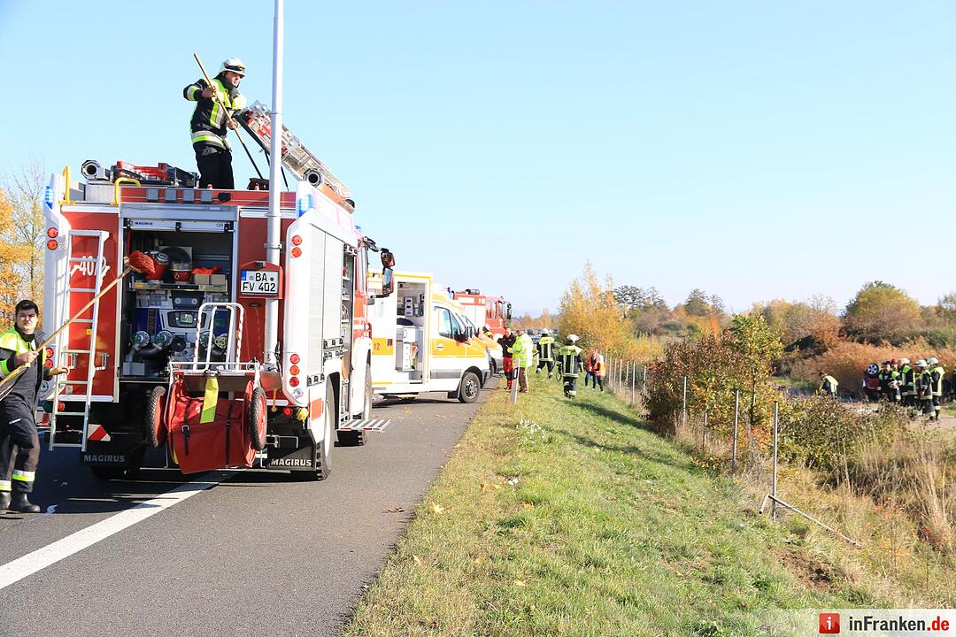 Schwerer Unfall auf der A70 bei Oberhaid