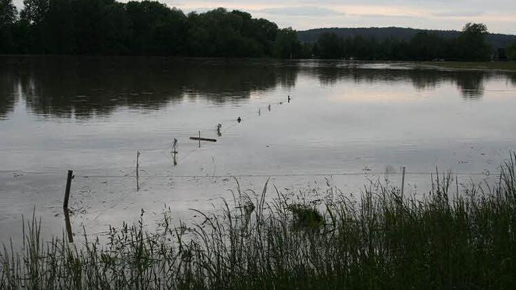 Dieser See ist eigentlich eine Pferdekoppel bei Lauf an der Aisch. Foto: Barbara Ganzmann
