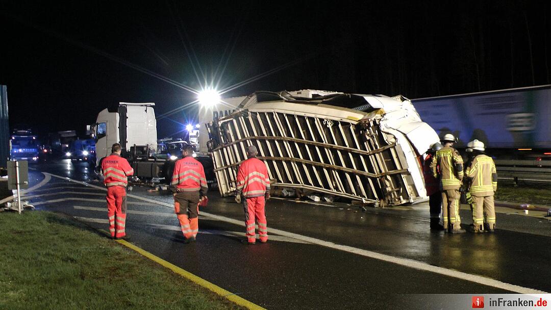 Lkw-Kollision auf A7 bei Wasserlosen