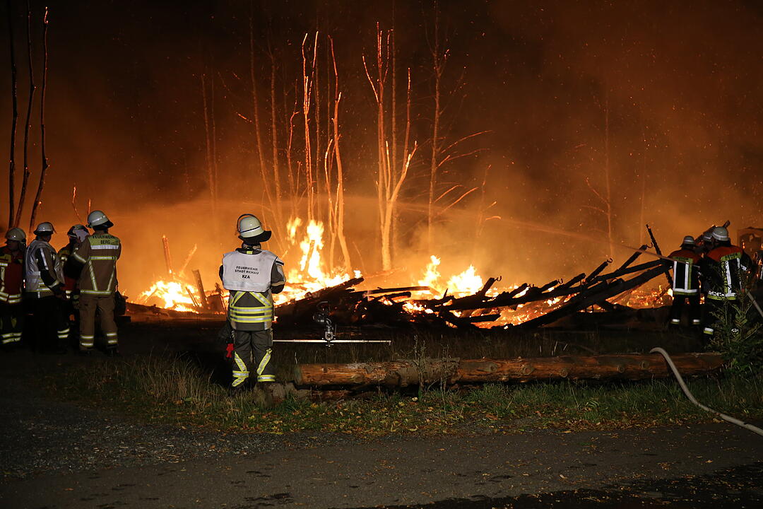 Sägewerk in Rehau in Flammen