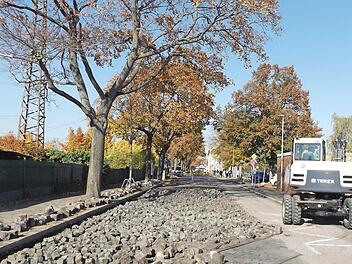 Neben den Pflastersteinen verschwinden auch die Gleisanlagen (vorne) in der Brennerstraße. Foto: Andreas Häusler