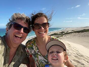 Anna Punke-Dresen hat bis vor wenigen Tagen unbeschwerten  Urlaub in Südafrika  mit ihrem Mann Sigi und Sohn Oskar genossen.