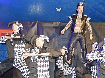 Das M&auml;nnerballett z&auml;hlt zu den Aktivposten des Dobenreuther Weiberfaschings. Fotos: Markus Hahn