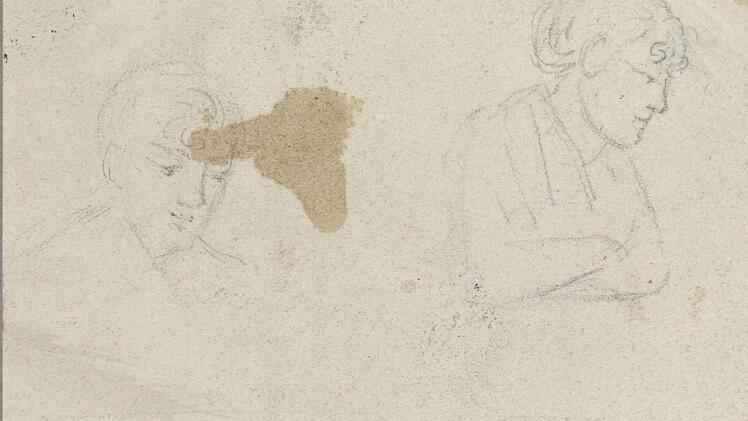 Ludwig Neureuther zeichnete seine Söhne Gottfried und Eugen Napoleon. Repro: Staatsbibliothek Bamberg/Gerald Raab