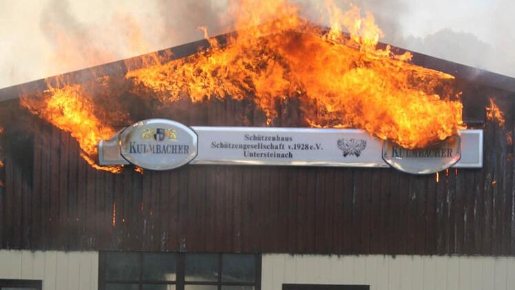 Im September 202 war das Untersteinacher Schützenhaus niedergebrannt. Foto: Archiv/Sonja Adam