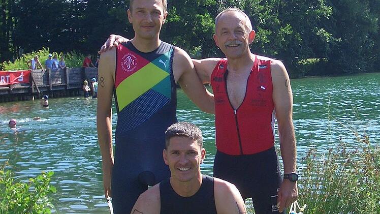 Die erfolgreichen TSH-Athleten, hinten,v.l.: Marcel Zollhöfer, Georg Krämer. Vorn: Jochen Blasch