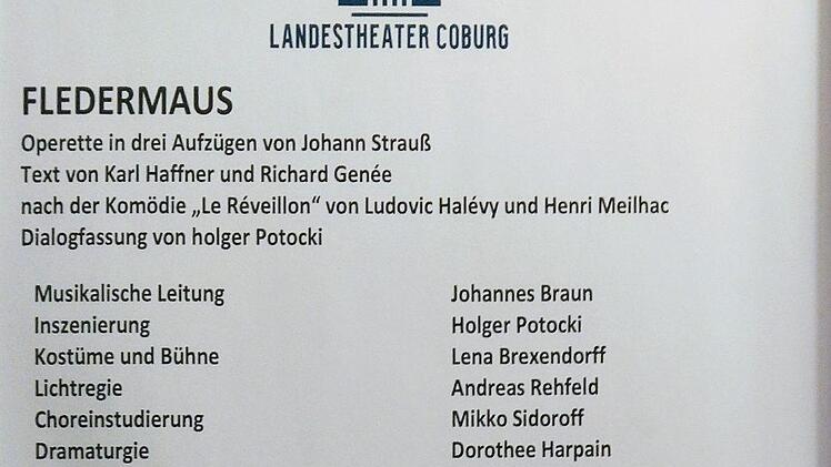 Reichlich Applaus verdiente sich die Neuinszenierung der Strauß-Operette "Die Fledermaus" bei der Premiere am Landestheater Coburg.Foto: Jochen Berger