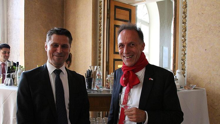 Christian Meyer, OB-Kandidat der CSU, und DGB-Regionsvorsitzender Matthias Eckardt. Foto: Simone Bastian