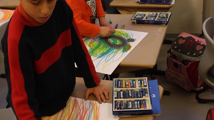 Kunstprojekt an der Sinnberg-Schule in Bad Kissingen. Foto: Robert Huger
