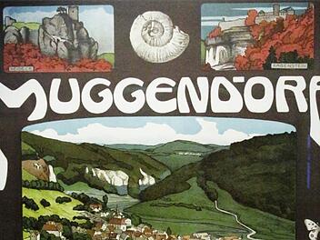 Das verschollene Plakat aus der Feder von Albert Lamm ist jetzt im Fränkische-Schweiz-Museum zu sehen. Foto: Josef Hofbauer