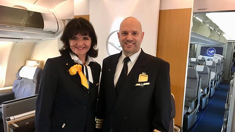 Birgit Starmusch und Karsten Frischat aus Burkardroth. Foto: Lufthansa