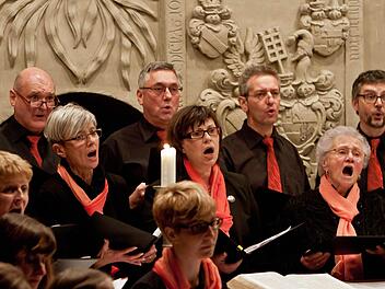 Mit engagiertem Gesang beeindruckte der Singverein Niederfüllbach bei seinem Adventskonzert in der Schlosskirche. Als Vokalsolistin überzeugte Nicole Büttner in Franz Möckls Weihnachtskantate. Den Orgelpart übernahm Gerhard Deutschmann. Fotos: Jochen Berger