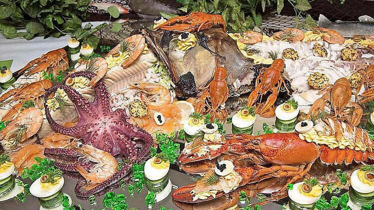 Auch Meeresfrüchte fehlten am Buffet nicht.