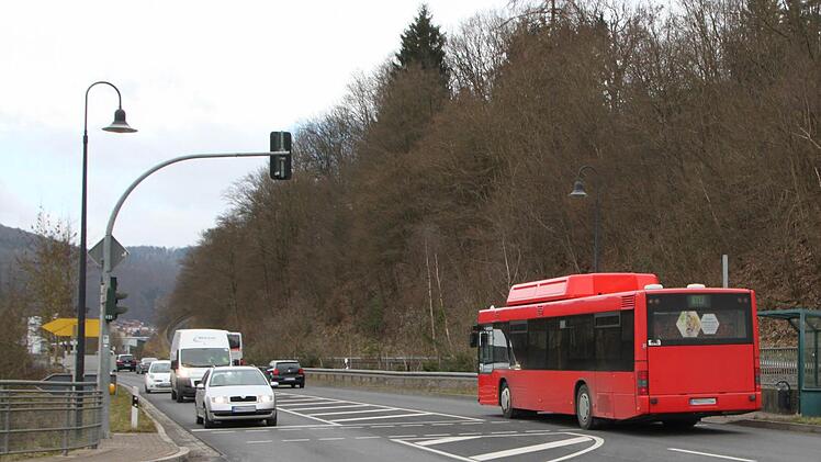 Obacht, Bushaltestelle! Eigentlich darf dieser Bus an der TV-Halle nicht überholt werden, auch wenn die Ampel auf Grün schaltet. Foto: Ulrike Müller