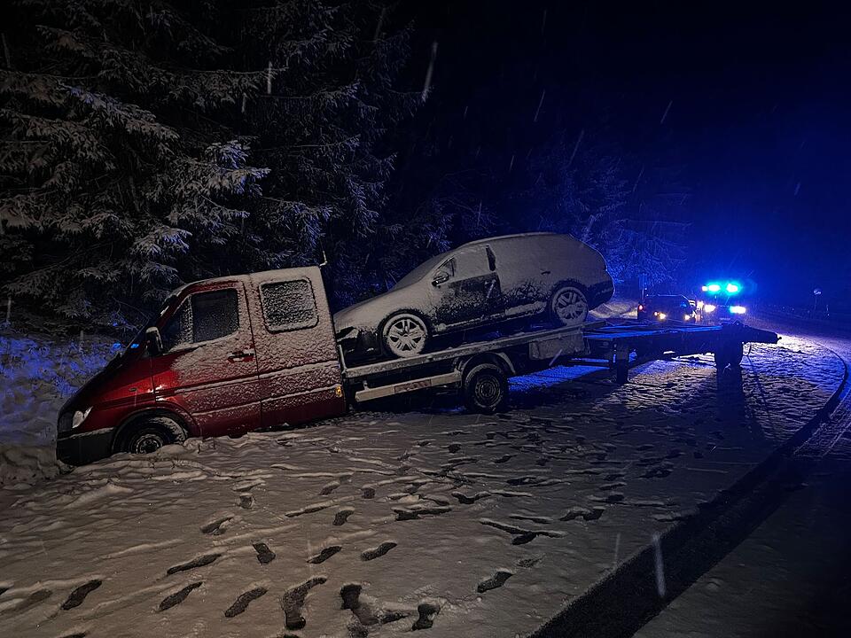 Glätte und Schneefall
