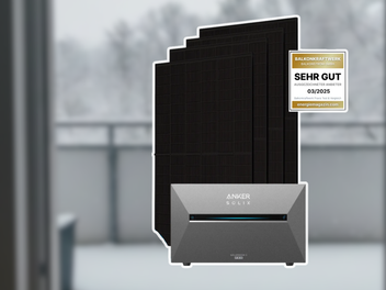 Balkonkraftwerk im Winter