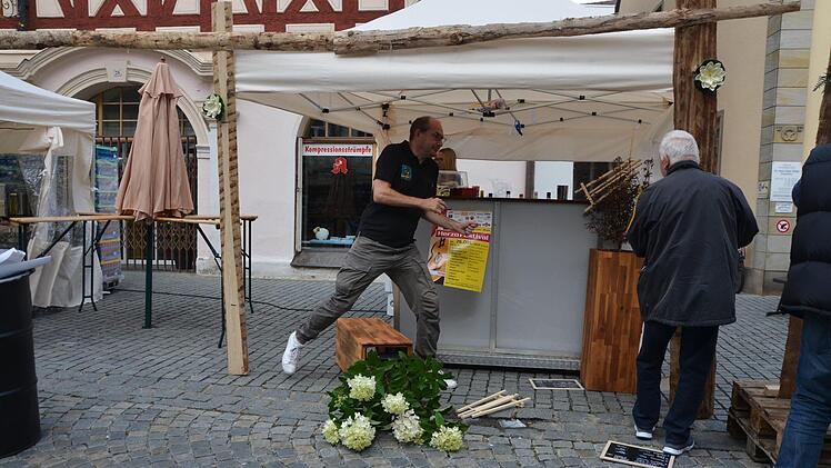 Am Samstag hat's gar kräftig geweht, Standsicherung war gefragt