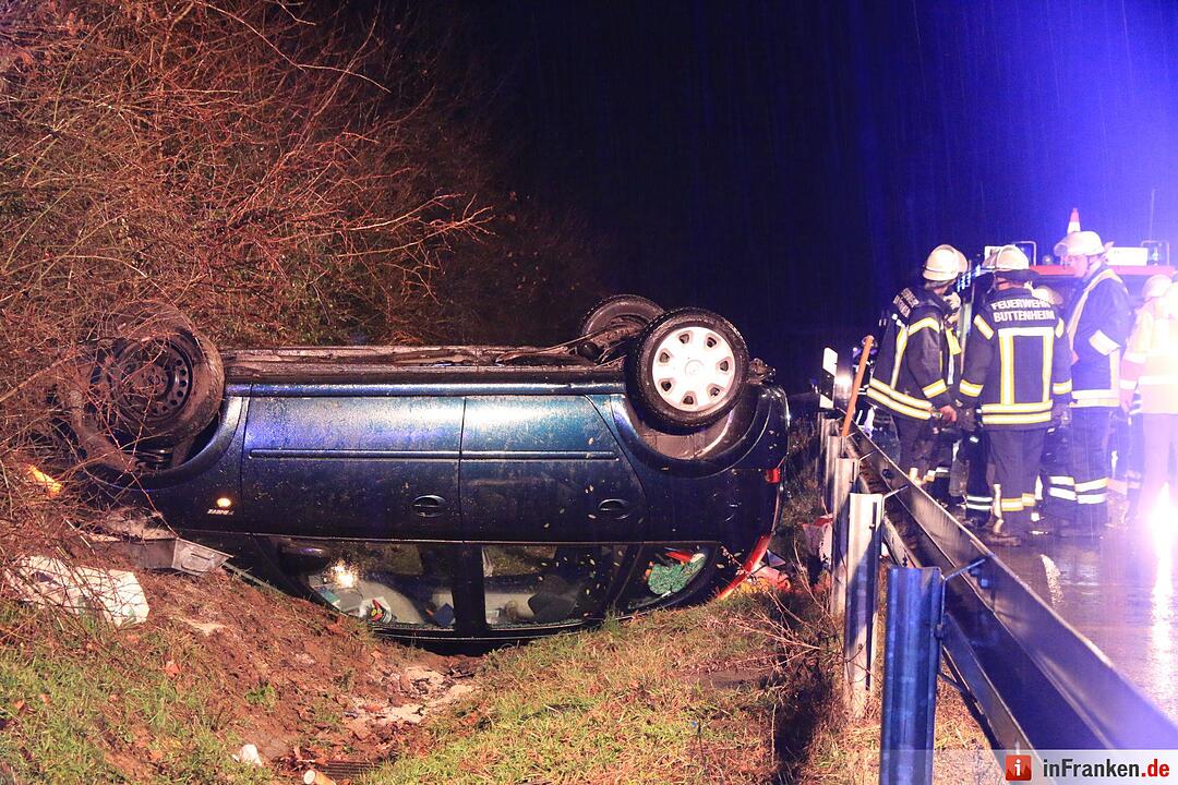 Auto überschlägt sich auf A73 bei Eggolsheim