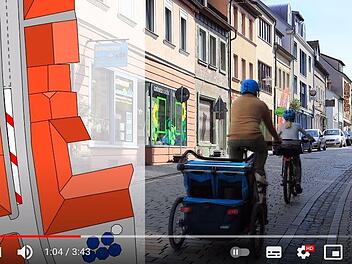 Mit einem Mix aus grafischen Elementen und Filmaufnahmen in der Kissinger Straße geben die Stadträte Maria Pfaff, Emma Bindrum und Christian Fenn Tipps zum richtigen Verhalten.