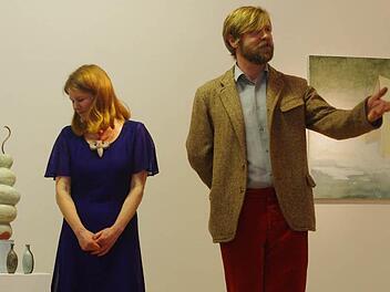 Das Künstler-Ehepaar Felicitas Aga und Joel Tomlin zeigt erstmals in einer gemeinsamen Ausstellung seine Werke. Foto: Heike Schülein