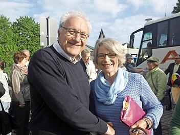 Sie sind die erfolgreichen Motoren der 2002 geschlossenen Partnerschaft zwischen Douvres la Délivrande (Normandie) und Oerlenbach: die Komiteevorsitzenden Verena Bohl und Gerard Duval, die von Beginn vorderste Verantwortung übernahmen. Foto: Stefan Geiger