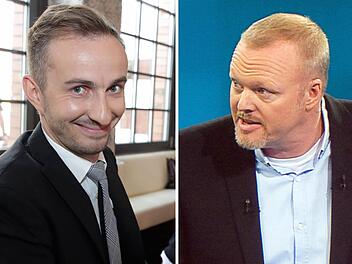 B&ouml;hmermann versus Raab: Der Sieg nach Punkten geht hier ganz klar an Jan B&ouml;hmermann, Moderator bei ZDF Neo.Foto: dpa