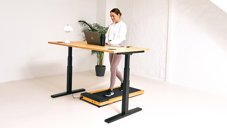 Das Walking Pad K1 ist die praktische L&ouml;sung f&uuml;r mehr Bewegung im Alltag, besonders geeignet f&uuml;rs Home Office. Mit seiner kompakten Gr&ouml;&szlig;e passt es unter nahezu jeden Schreibtisch und erleichtert das Schritte sammeln nebenbei.