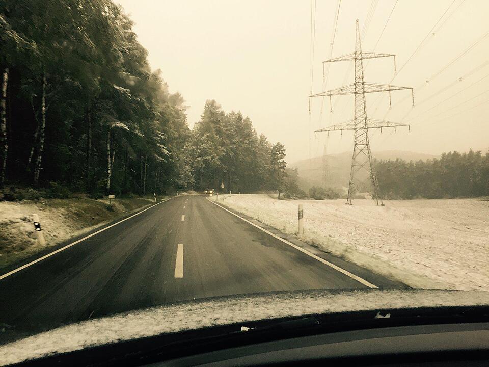 Erster Schnee in Franken