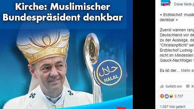 Screenshot von der offiziellen Facebookseite der AfD