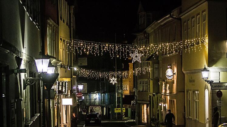 Coburger Adventsbeleuchtung: Steingasse.Foto: Jochen Berger