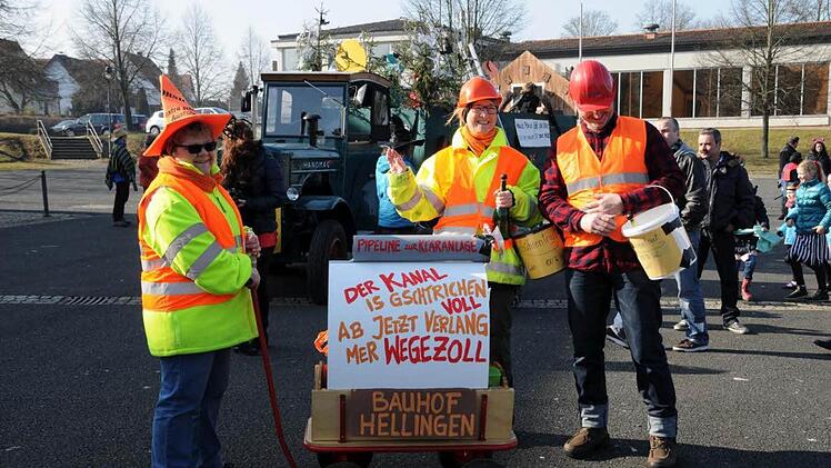 Hellingen nahm mit einer kleinen Fußgruppe am Umzug teil.