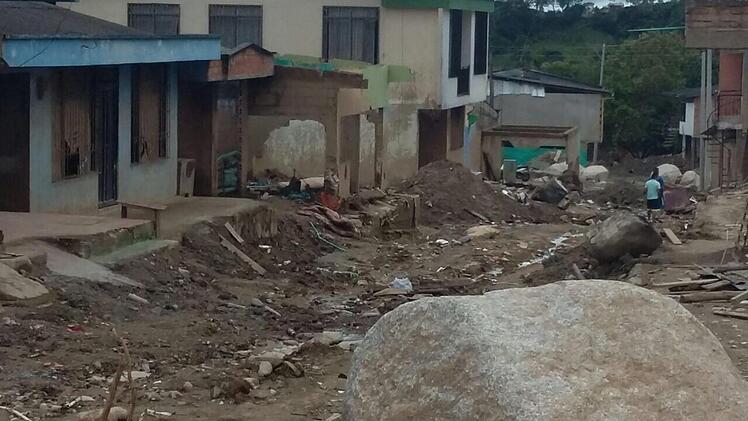 Ein Bild der Verwüstung - die Stadt Mocoa nach der Schlammlawine. Foto: privat