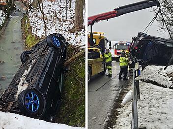 Friesendorf: Auto landet nach Unfall kopfüber in Bach - "Weil er abgelenkt war"