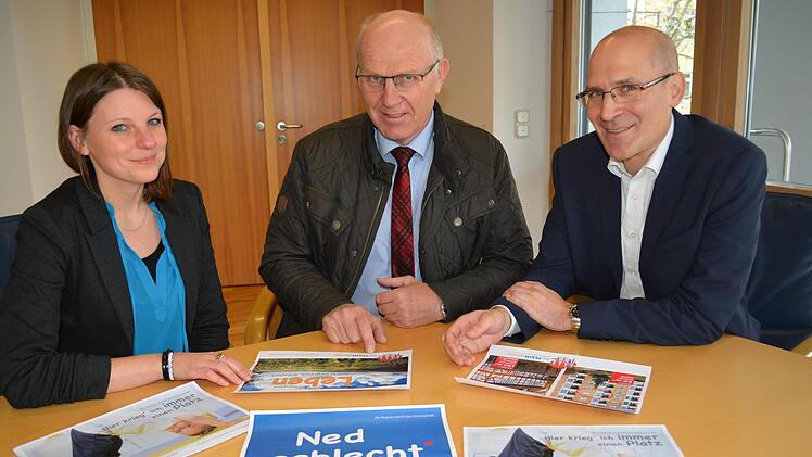 Regionalmanagerin Veronika Jägler (Landratsamt Haßberge), Leader-Koordinator Wolfgang Fuchs (Bad Neustadt) und Wirtschaftsförderer Frank Deubner (Landratsamt Schweinfurt, von links) stellten das Projekt vor.Landratsamt Schweinfurt, Uta Baumann