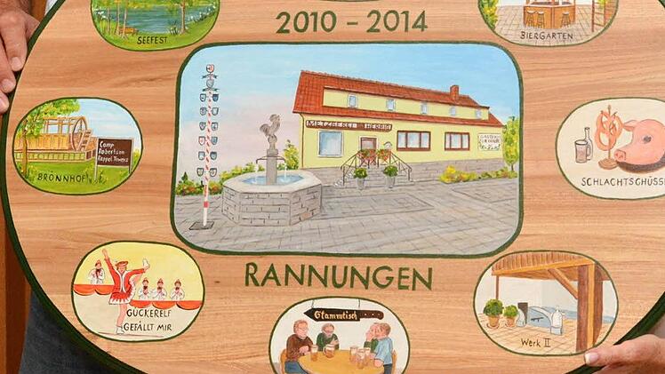 Wegmarkenschild aus Rannungen.  Foto: Björn Hein