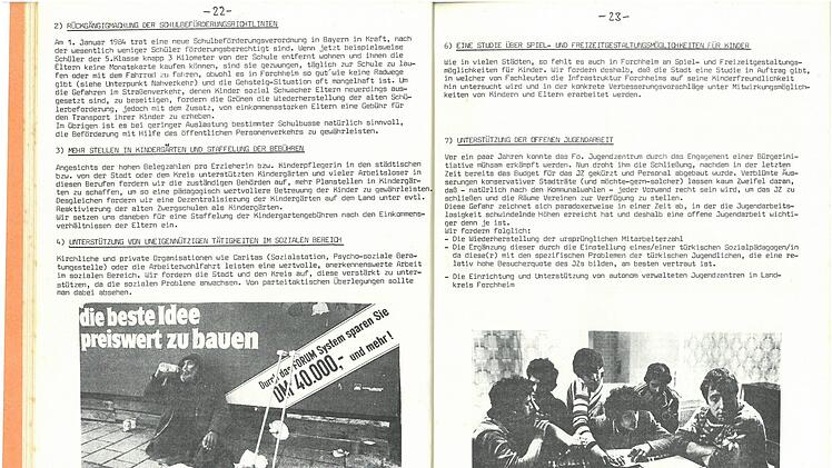 Auszug aus dem Wahlprogramm der Forchheimer Grün-Alternativen Liste von 1984 Repro: Ronald Heck