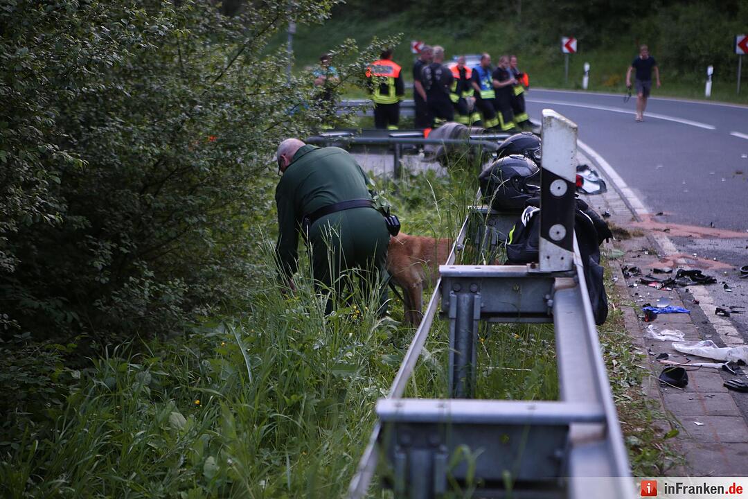 Motorräder prallen am Würgauer Berg frontal zusammen – zwei Schwerverletzte