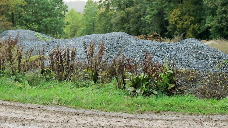 Das Landratsamt Forchheim sowie die Gemeinden Igensdorf und Weißenohe wollen herausfinden, wer an der Grenze der beiden Gemeinde wild Asphaltfräsgut abgelagert hat. Foto: Petra Malbrich