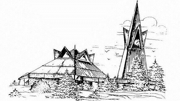 Zeichnung der Kirche St. Laurentius  Zeichnung: Archiv