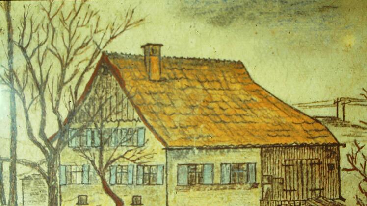 Die Deinhardsmühle wurde 1943 von einem belgischen Kriegsgefangenen gemalt, der dort arbeitete. Am 26. Mai 1966 brannte sie ab. Foto: Siegfried Sesselmann