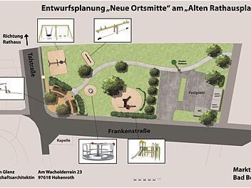 So sieht der Entwurf für den Bad Bockleter Dorfplatz aus. Grafik: Planungsbüro Glanz