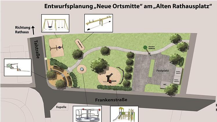 So sieht der Entwurf für den Bad Bockleter Dorfplatz aus. Grafik: Planungsbüro Glanz